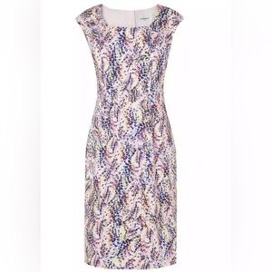 LK Bennett Varsha Dress Sleeveless Printed Multicolor Knee Length Sheath, Size 5